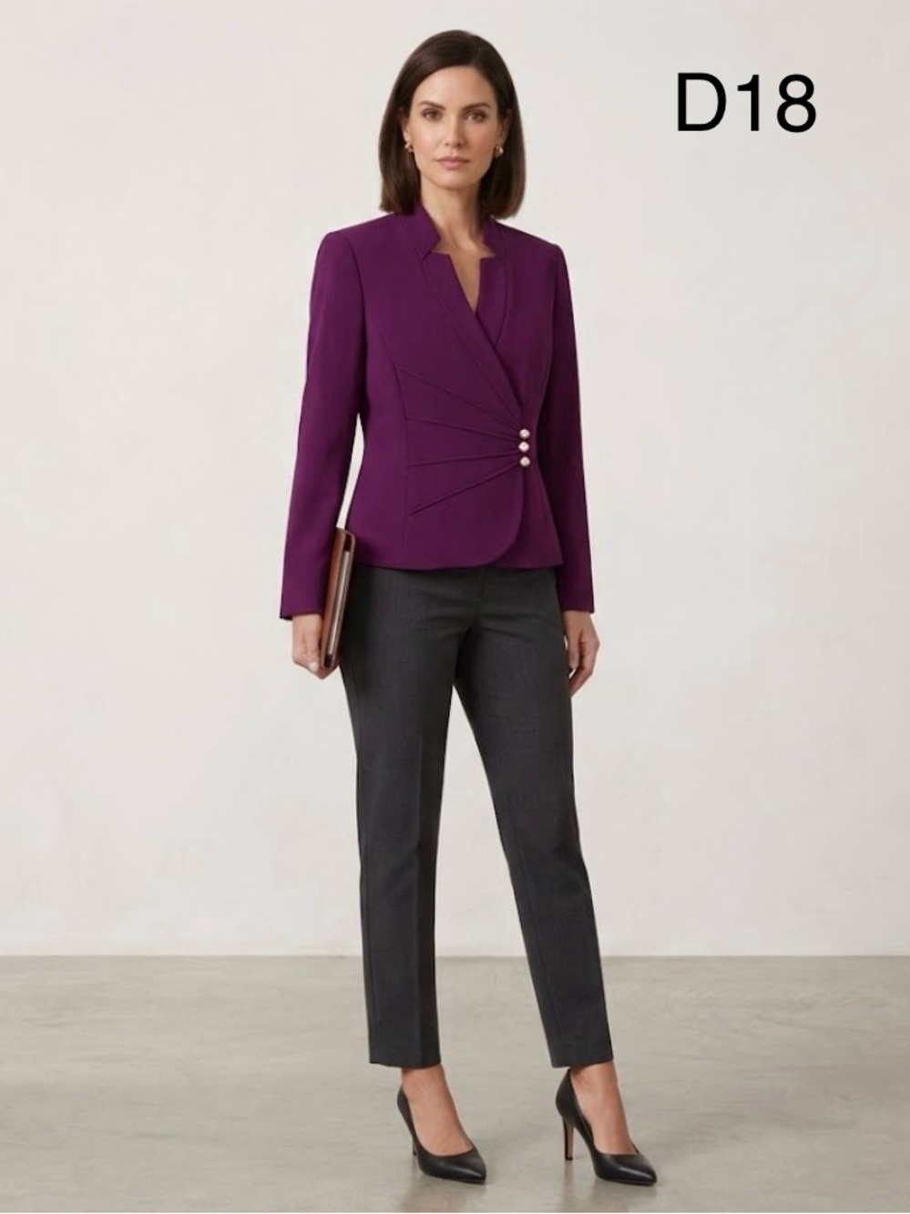 Tahari Elegant Tailored Purple Blazer, Size 10